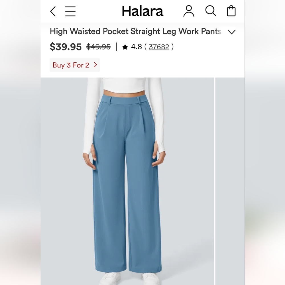 HALARA Blue Wide-Leg Women's Pants